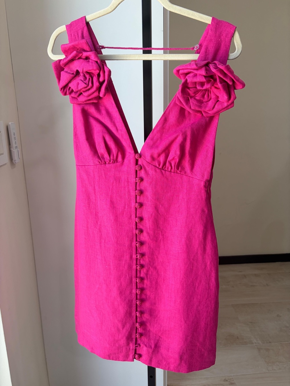 Farm Rio Pink 3d Flower Mini Dress - Picture 6 of 8